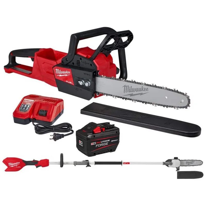 Milwaukee M18 FUEL 16-Inch Chainsaw & Pole Saw Kit — 12Ah Battery — product photograph
