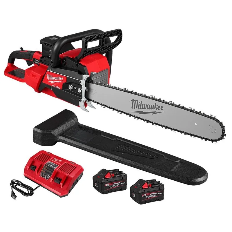 Milwaukee 2827-22 — 20-Inch Chainsaw Kit with Two 8Ah FORGE Batteries — product photograph