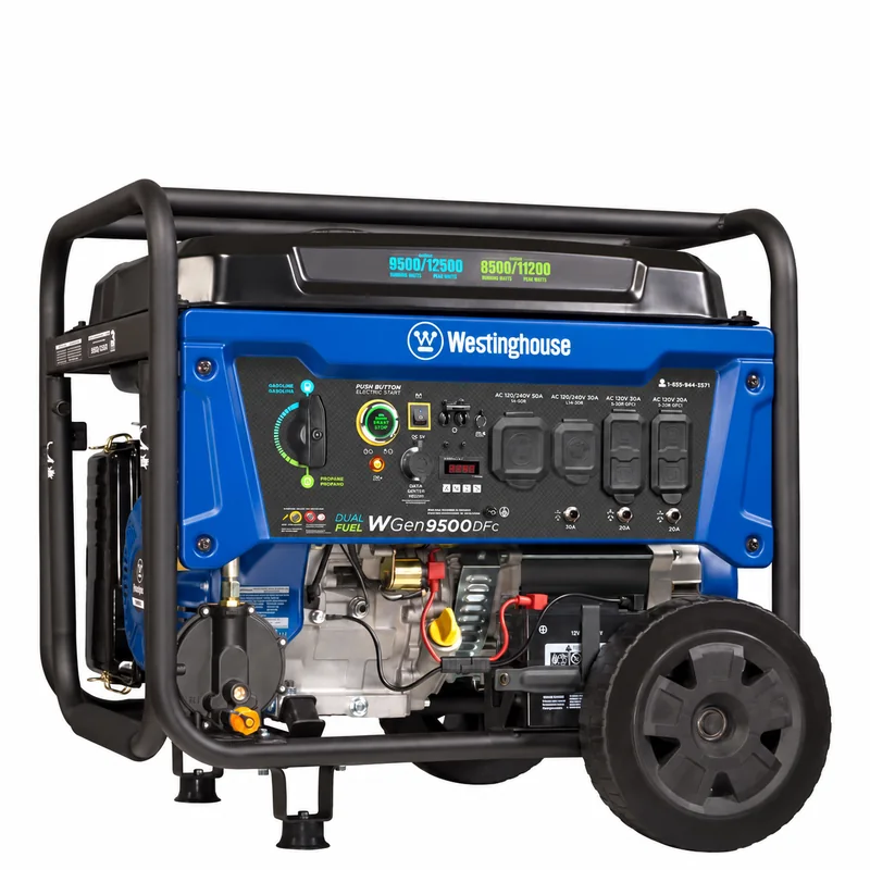 Westinghouse WGen9500DFc — Dual-Fuel Generator with 50A Outlet — product photograph