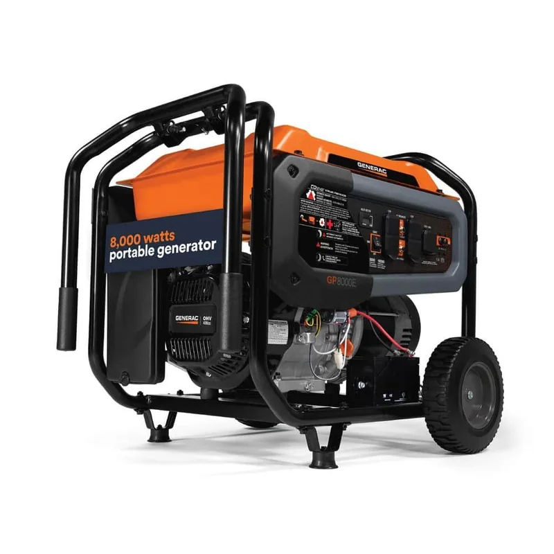 Generac 81541 — Electric-Start Gas Generator with 3-Foot Adapter — product photograph